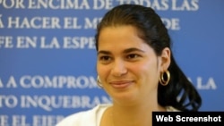 FOTO ARCHIVO. Sissi Abascal fue sentenciada a 6 años de cárcel y encarcelada antes de cumplir los 24 años. La presa política del 11J es considerada la Dama de Blanco más joven de la organización opositora. (Foto tomada de Facebook)