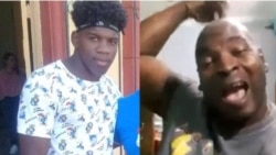 Montaje con fotos de Walnier Aguilar preso político del 11J y su pade, Wilber Aguilar. social media