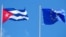 Banderas de Cuba y la UE. (Archivo)