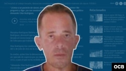 El preso político del 11J, Alexander Díaz Rodríguez. (Ilustración OCB/Foto Facebook: Adrián Rubio)