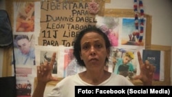 Jenni Taboada, madre del preso político cubano Duannis León Taboada.