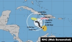 Pronóstico actualizado de la trayectoria de Melissa.