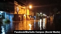 Intensas lluvias inundaron Bayamo este martes. 