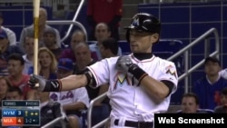 Ichiro Suzuki, jardinero derecho de los Miami Marlins.